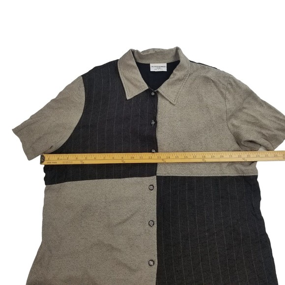 Vintage 80s Alfred Dunner Button Up Short Sleeve Shirt Top Women 22W Colorblock - Picture 8 of 15